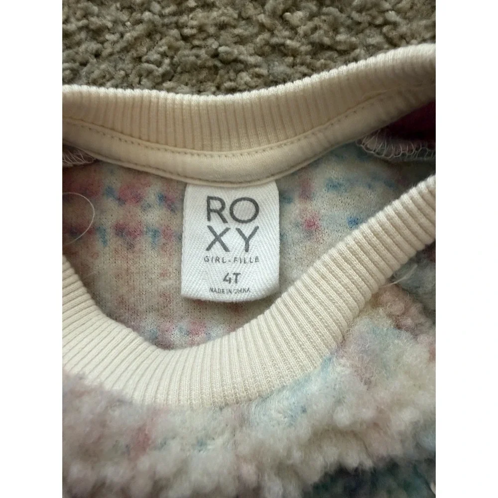 ROXY Girls Multicolor Fleece Sweatshirt Size 4 Beach Boho Style‎